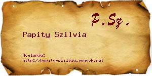 Papity Szilvia névjegykártya